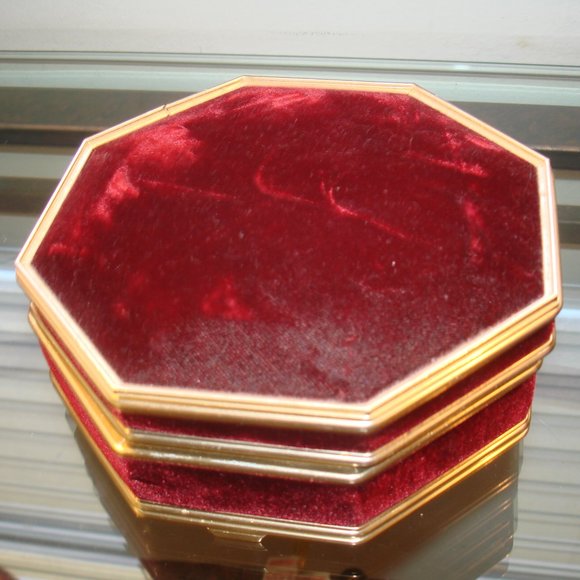 Velvet Jewelry Music Box Mirror Octagon Vintage Gift for her Memory trinket box - Picture 5 of 13